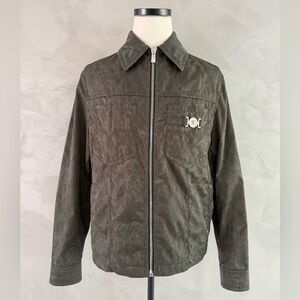 Versace Barocco Olive Green Windbreaker Jacket Size 48 IT / Medium International